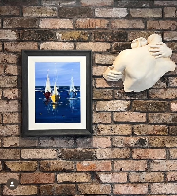 Original Oil Painting Three Boats II