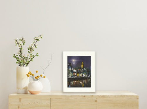 A Limited edition Cork City print featuring Shandon Bells and vibrant reflections on the River Lee in Black frames Ideal Gift for anyone with a Cork Connection large mounted only
