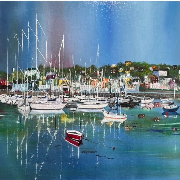 A perfect Irish gift – limited edition print of yachts at rest on Kinsale Quay.