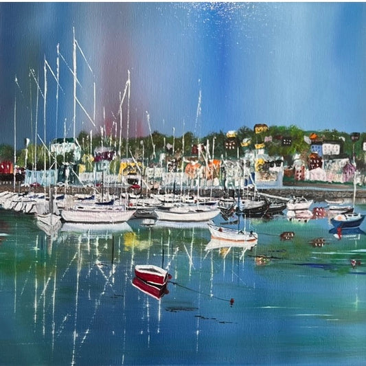 A perfect Irish gift – limited edition print of yachts at rest on Kinsale Quay.
