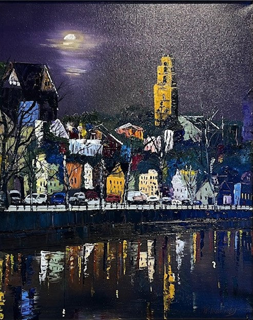 A Limited edition Cork City print featuring Shandon Bells and vibrant reflections on the River Lee Ideal Gift for anyone with a Cork Connection