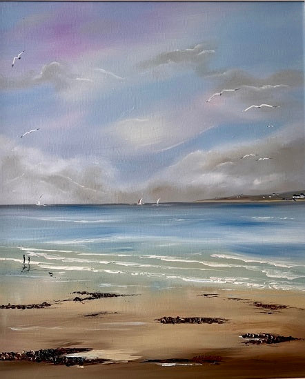 A Limited Edition Irish Print serene West Cork beach scene — soft sands, rippling light, and Atlantic air.