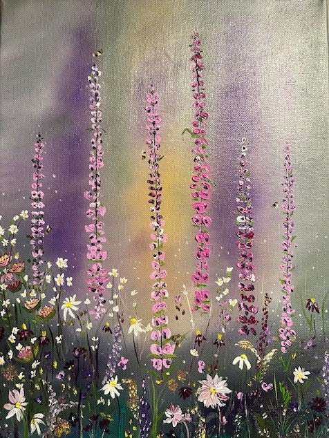 Joyous is a colourful Irish Limited Edition print full of bees, blossoms, and bright summer energy Ideal Gift
