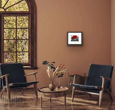 Red-sailed Galway Hooker battling waves – iconic Irish sea art