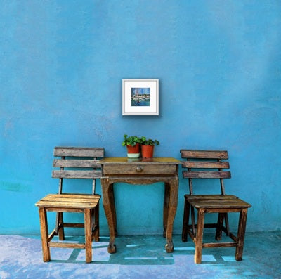 The perfect Irish art gift – Kinsale Quay with boats and reflected light.