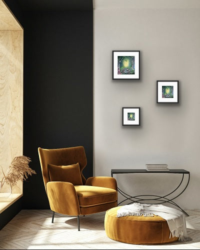 Mystical Irish forest scene with stone steps and light – unique Irish gift print