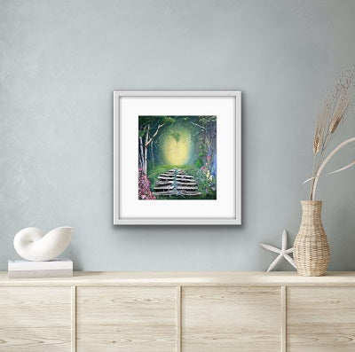 Forest steps leading into light – dreamy Irish gift for home or office